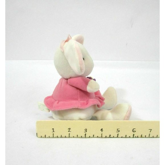 Girl Mouse White with Pink Ruffle Dress Hair Bow Oriental Trading 8" Plush NWOT - Picture 6 of 7